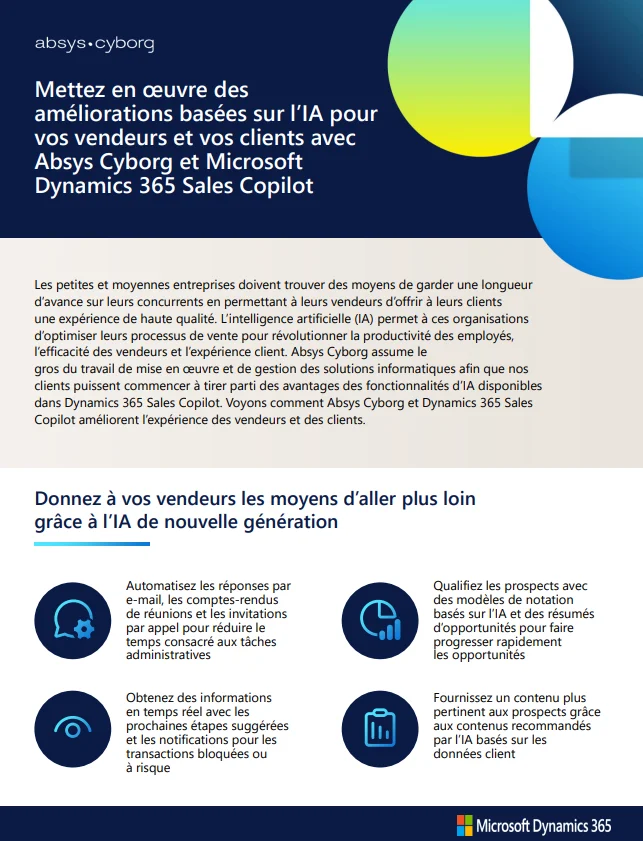 Visuel Infographie Optimisez vos ventes avec l’IA et Microsoft Dynamics 365 Sales Copilot