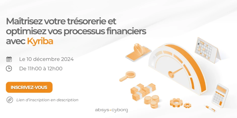 Visuel Conférence web : Maîtrisez votre trésorerie et optimisez vos processus financiers avec Kyriba